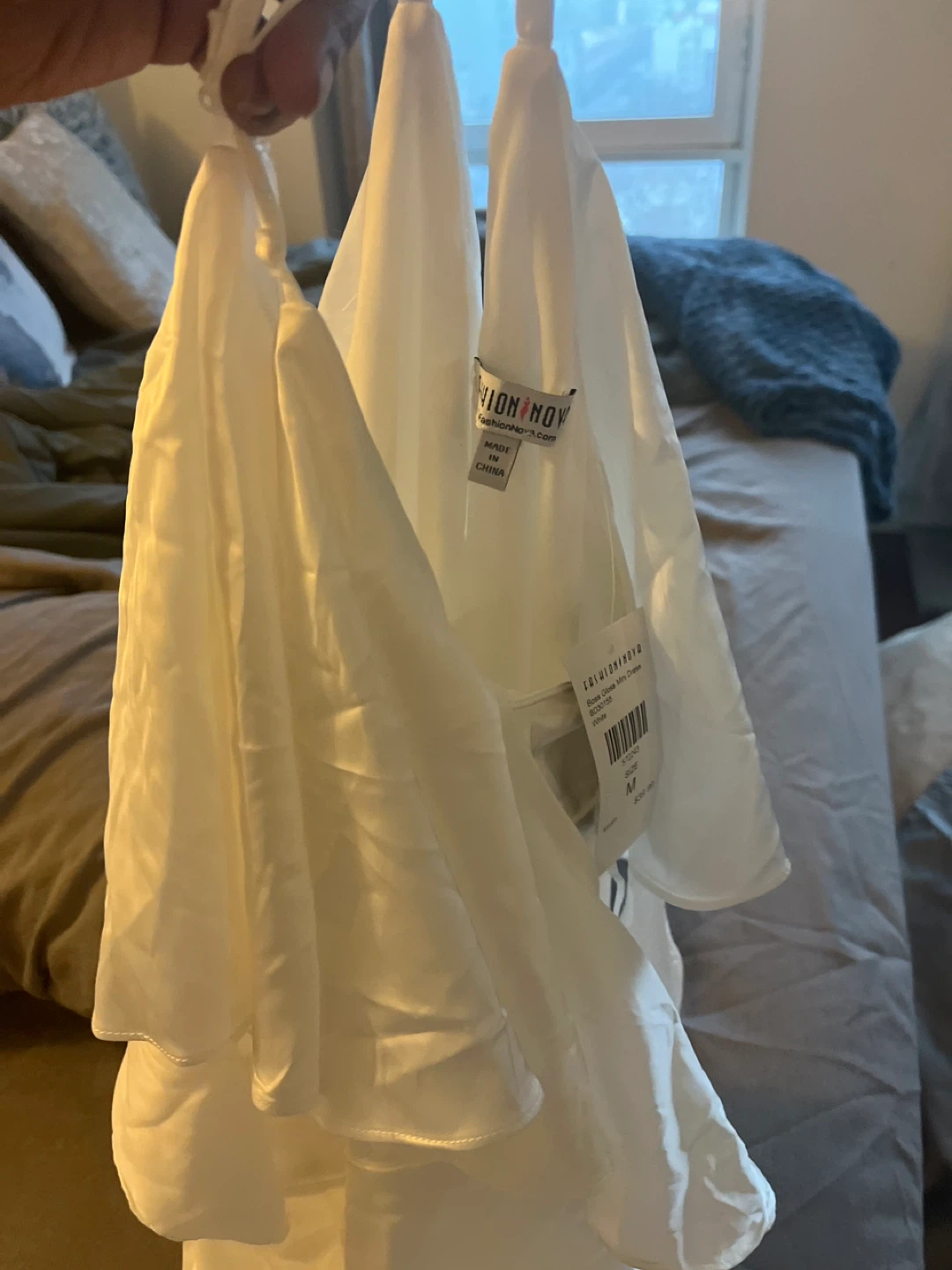 Fashion Nova White Boss Gloss Midi Dress - Size M