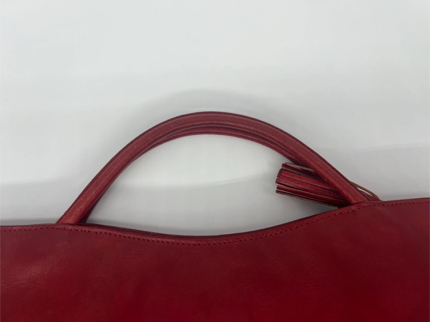 JENNIFER SCOTT VINTAGE Red Leather Braided Rectangle Top Handle - photo 5