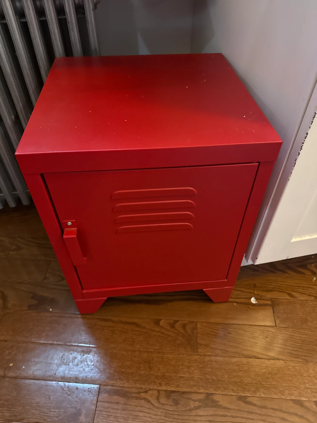 Red Locker-Style Side Table/Cabinet