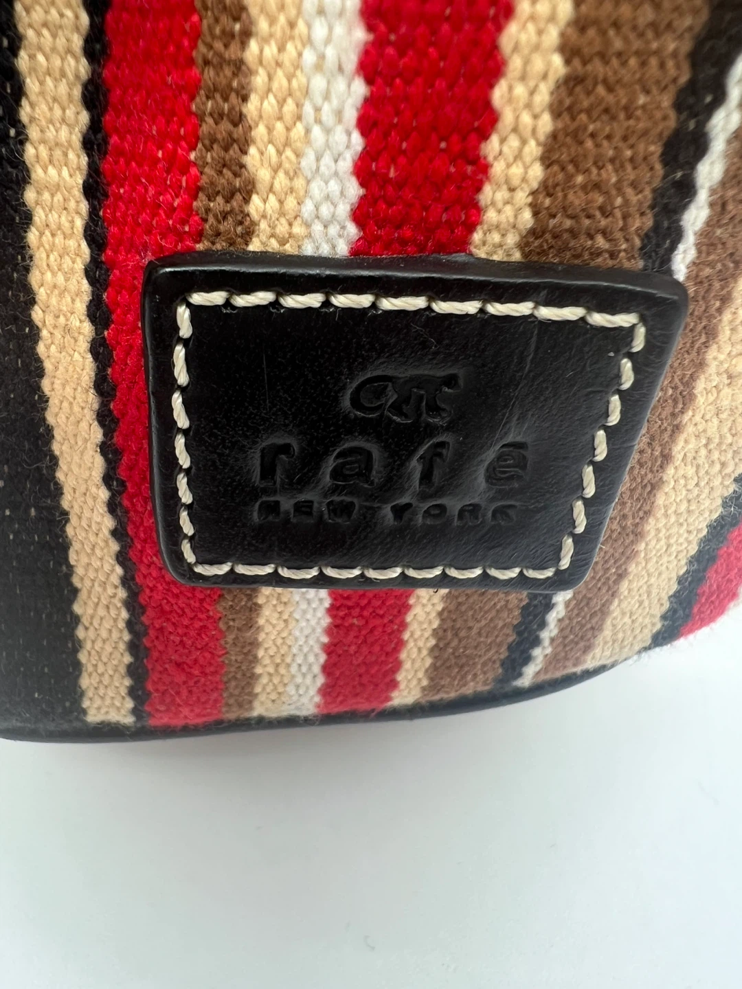 RAFE NEW YORK Multicolor Stripe Canvas Leather Trim Mini Tote - photo 3