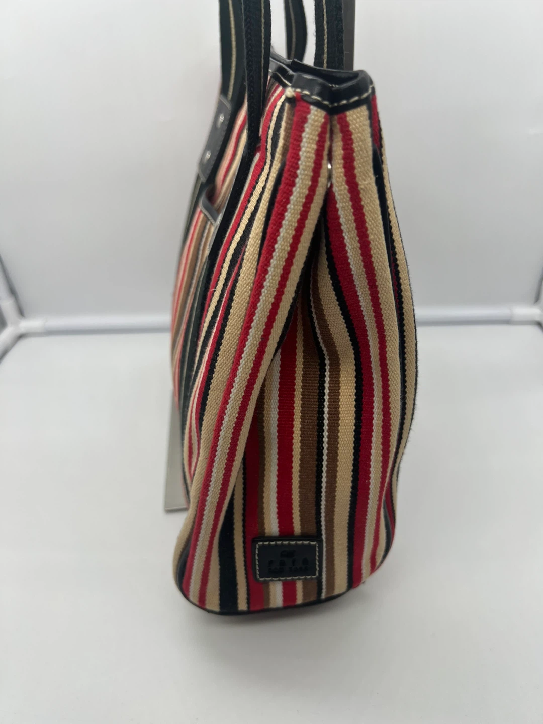 RAFE NEW YORK Multicolor Stripe Canvas Leather Trim Mini Tote - photo 2