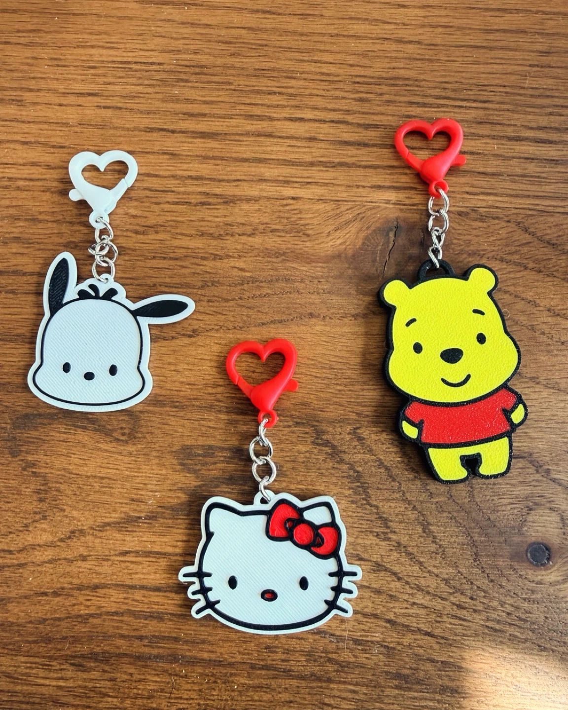 Hello Kitty, Winnie the Pooh, Pochacco Keychains