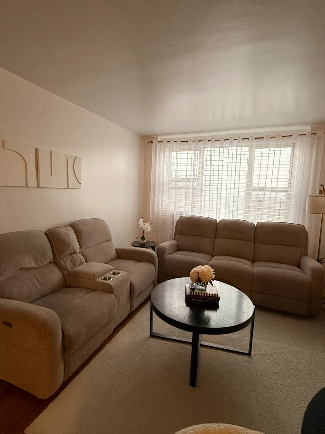 Light Gray Recliner Sofa and Loveseat Set