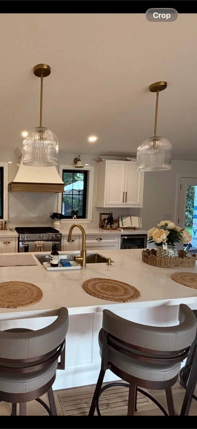 Farmhouse Cooper Ribbed Glass Pendant Light - photo 3