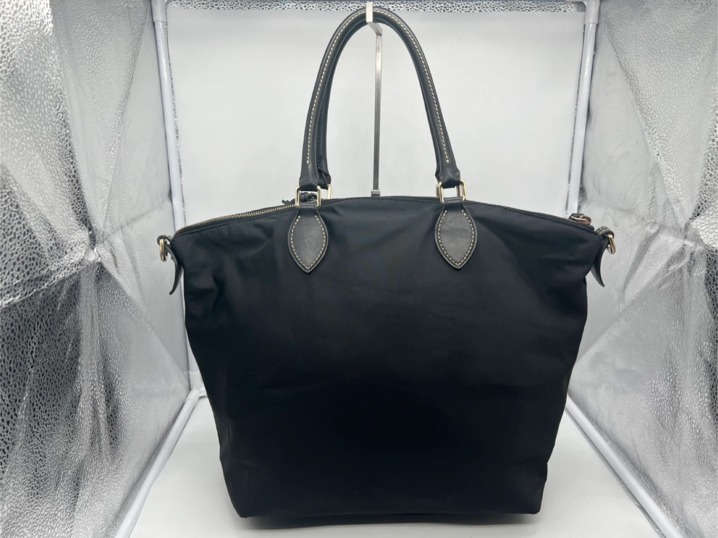 DOONEY & BOURKE Black Nylon Leather Trim Crossbody Bag Satchel - photo 5