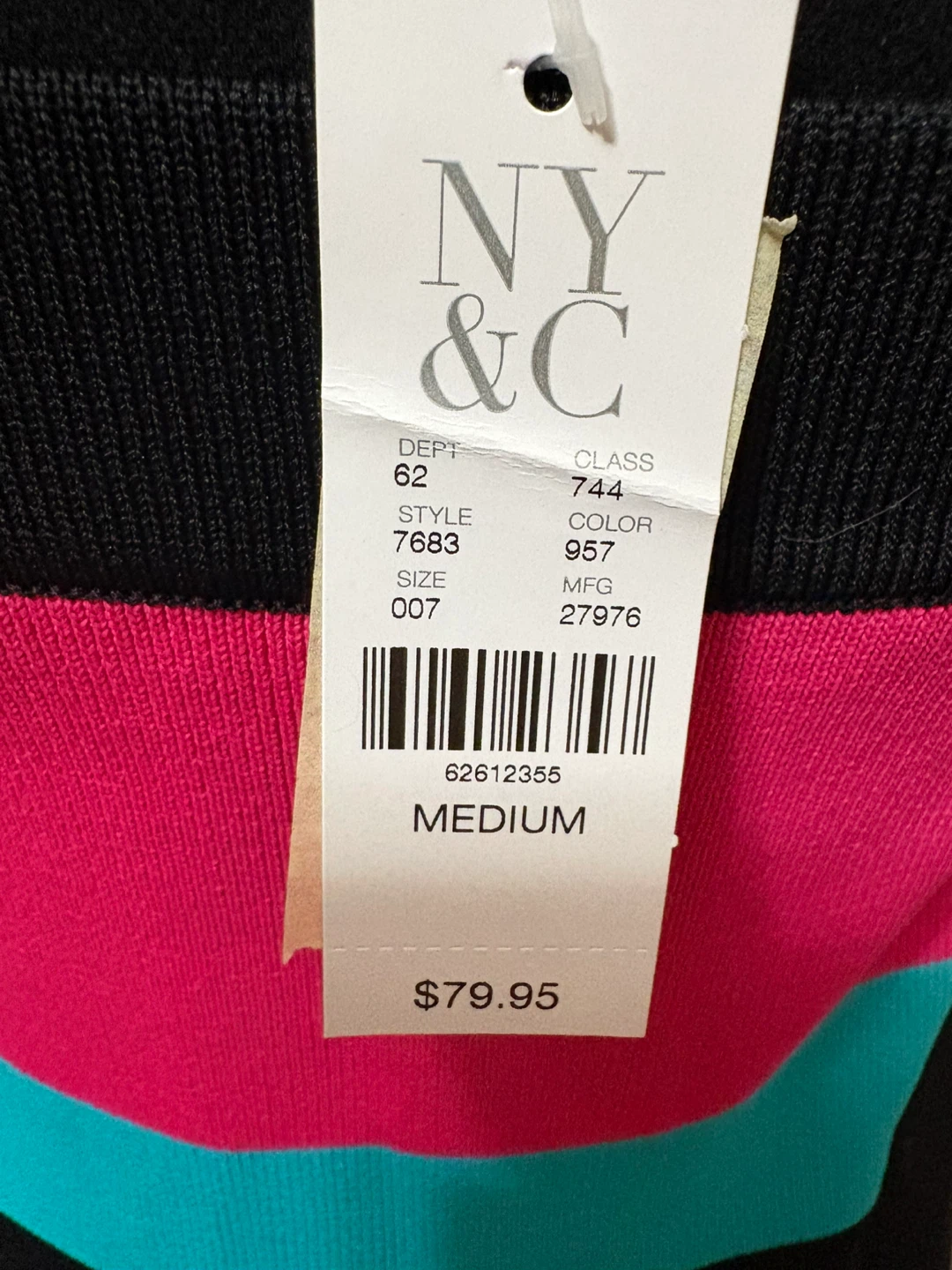 NY&C Striped Strapless Bodycon Dress - Medium - photo 4