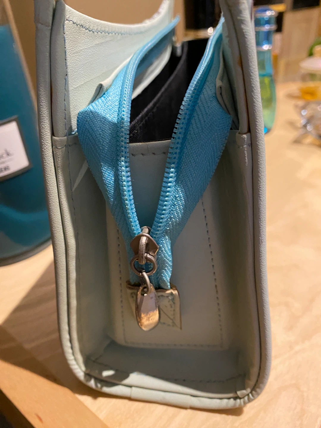 Light Blue Patterned Shoulder Bag - photo 3