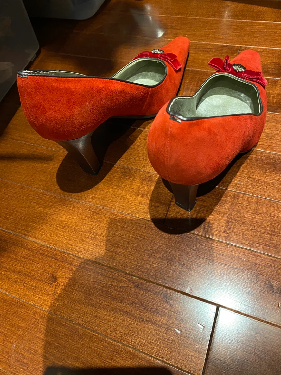 UNISA Red Suede Heeled Pumps with Jewel Detail - photo 3