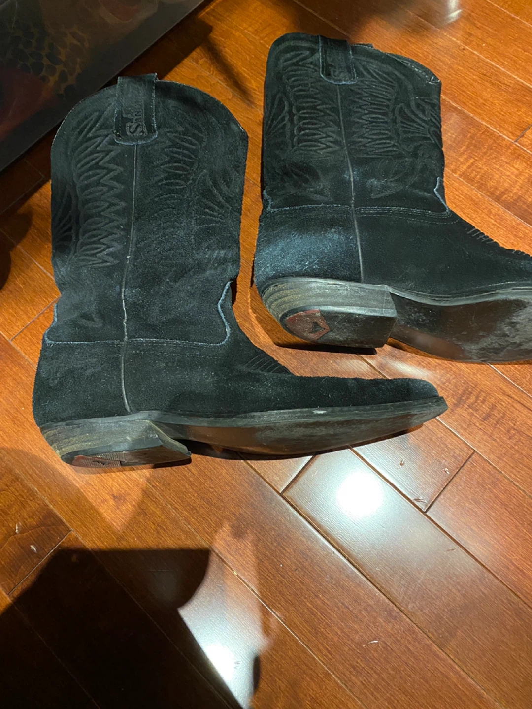 Black Suede Cowboy Boots - photo 3