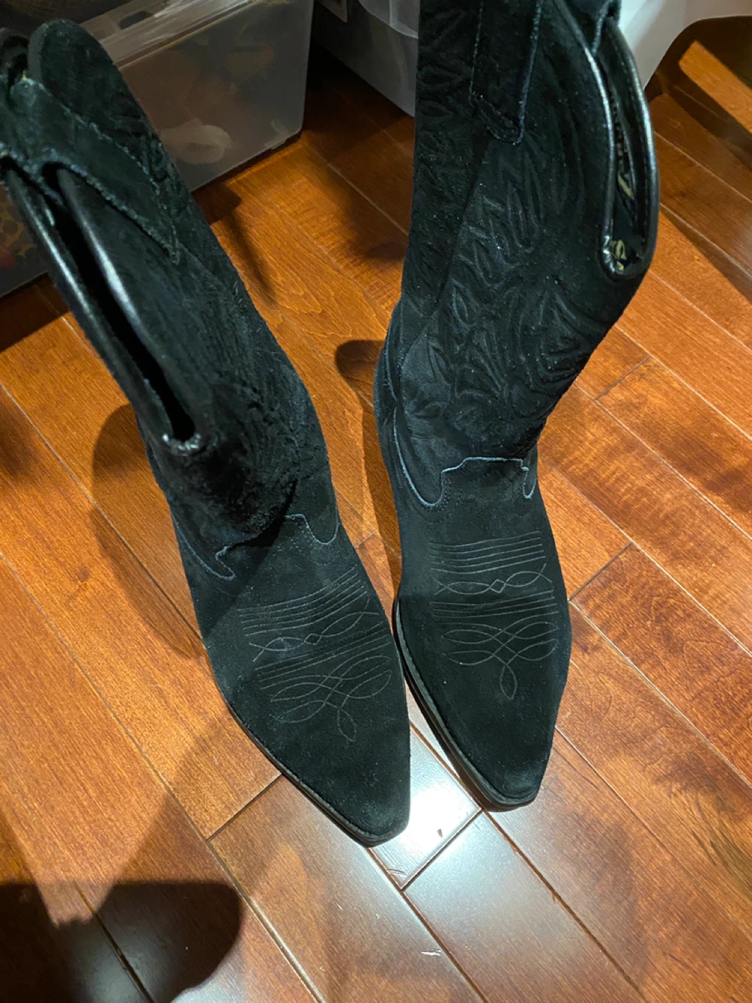 Black Suede Cowboy Boots