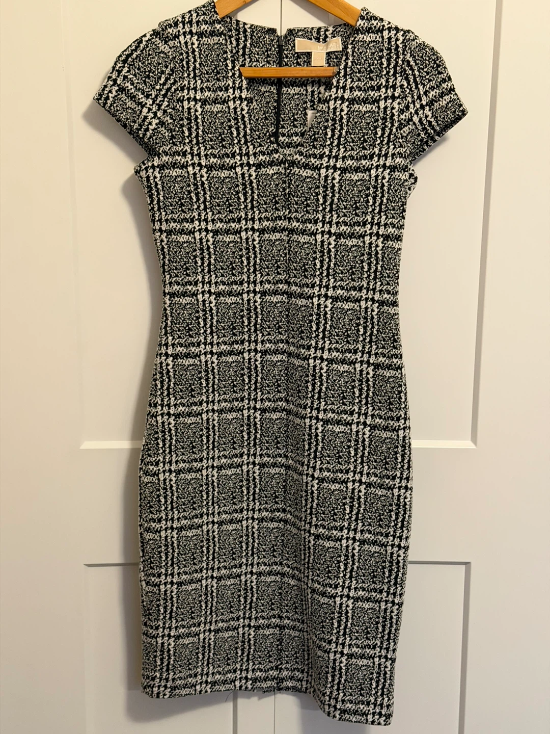 Michael Kors Black Plaid Sheath Dress - Size XS