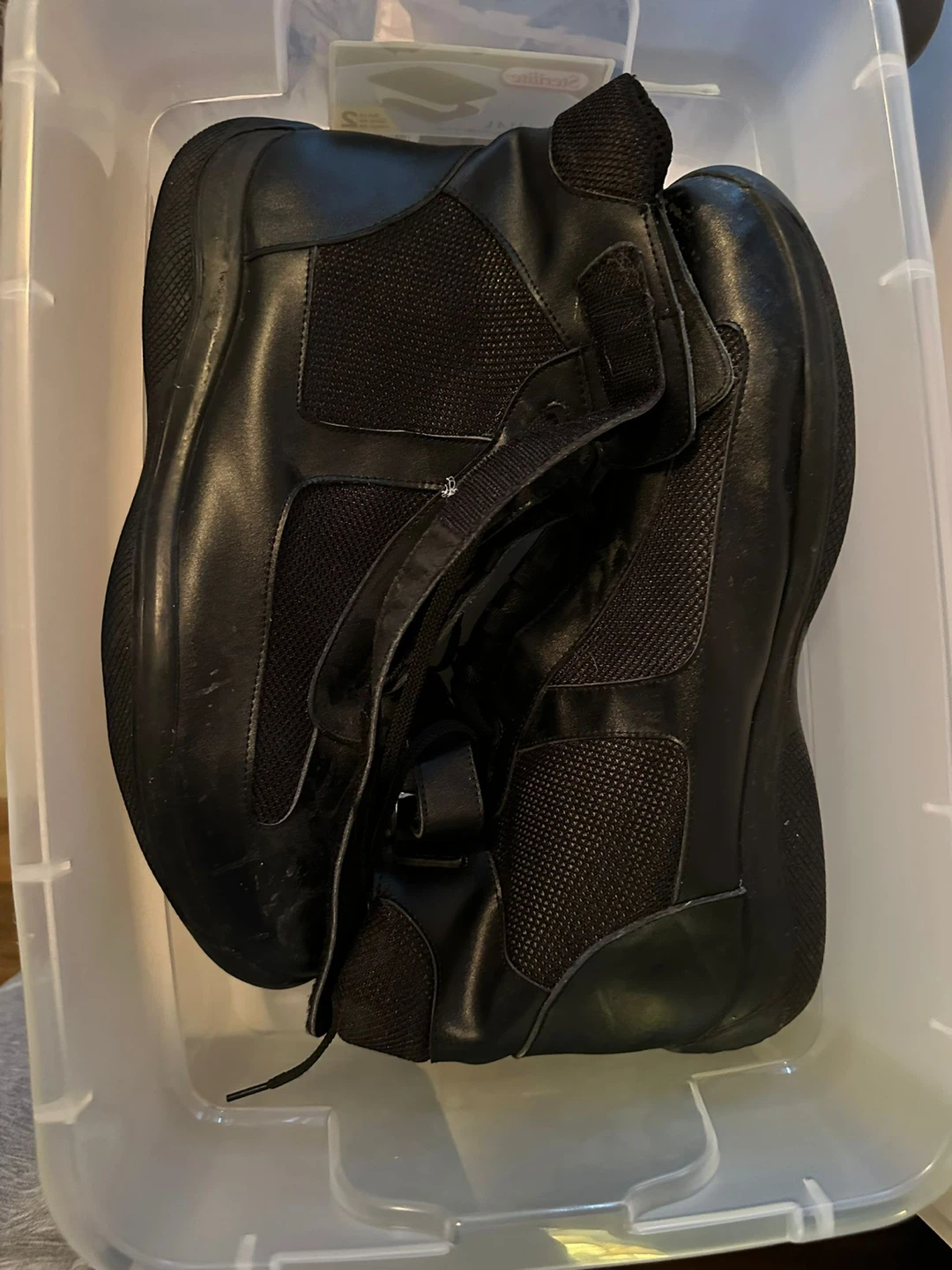 Black Prada high-top sneakers