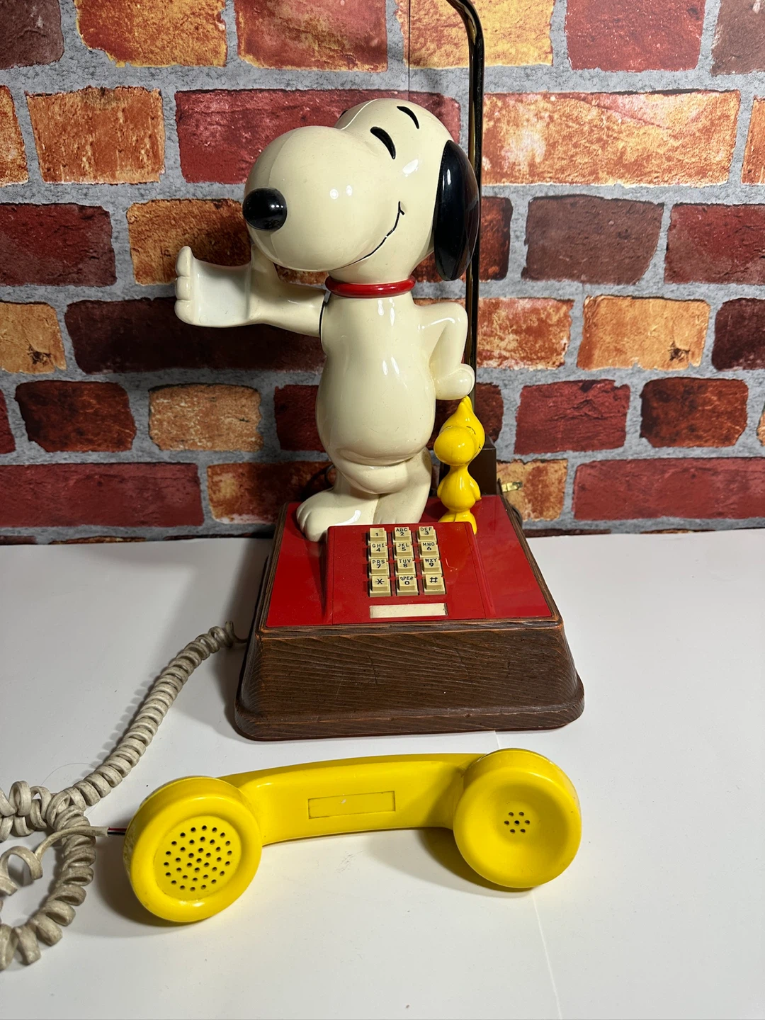 Vintage 1980s  Snoopy & Woodstock Peanuts Phone Telephone Lamp - photo 3