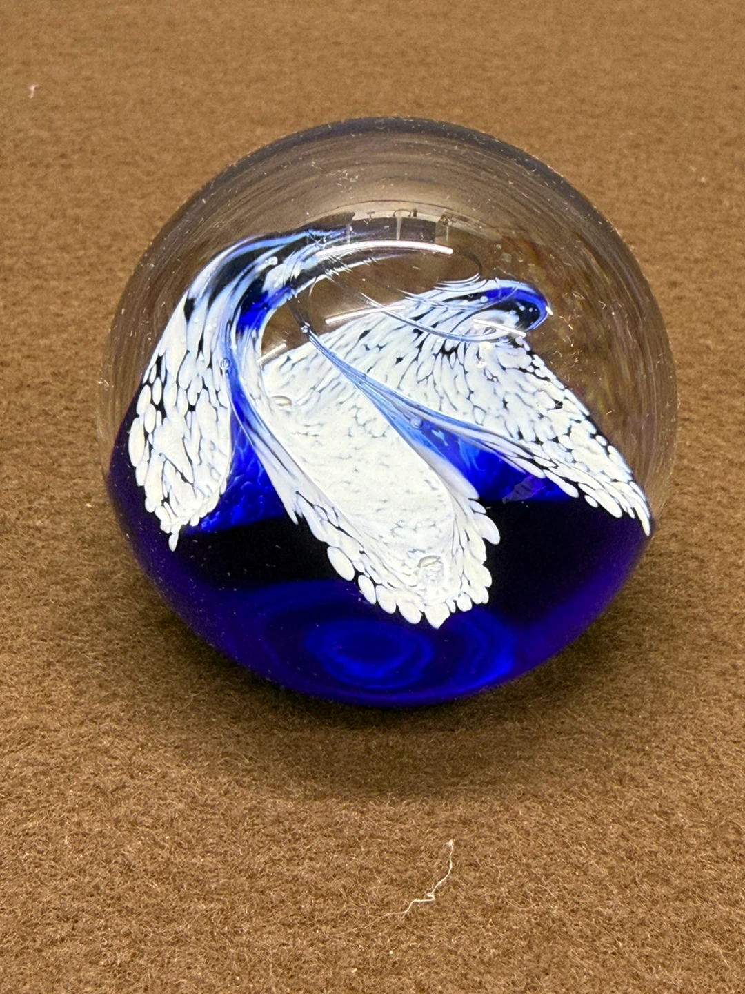 Caithness Scotland Blue Art Glass Paperweight - photo 3