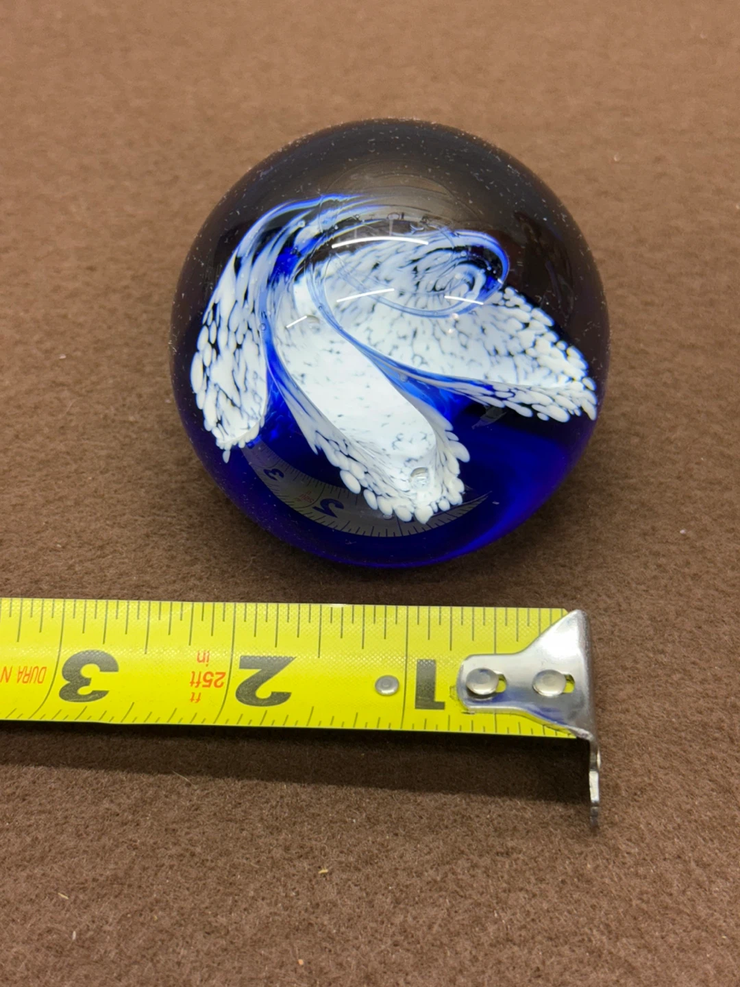 Caithness Scotland Blue Art Glass Paperweight - photo 4