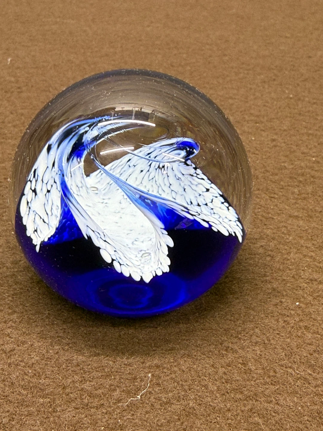 Caithness Scotland Blue Art Glass Paperweight