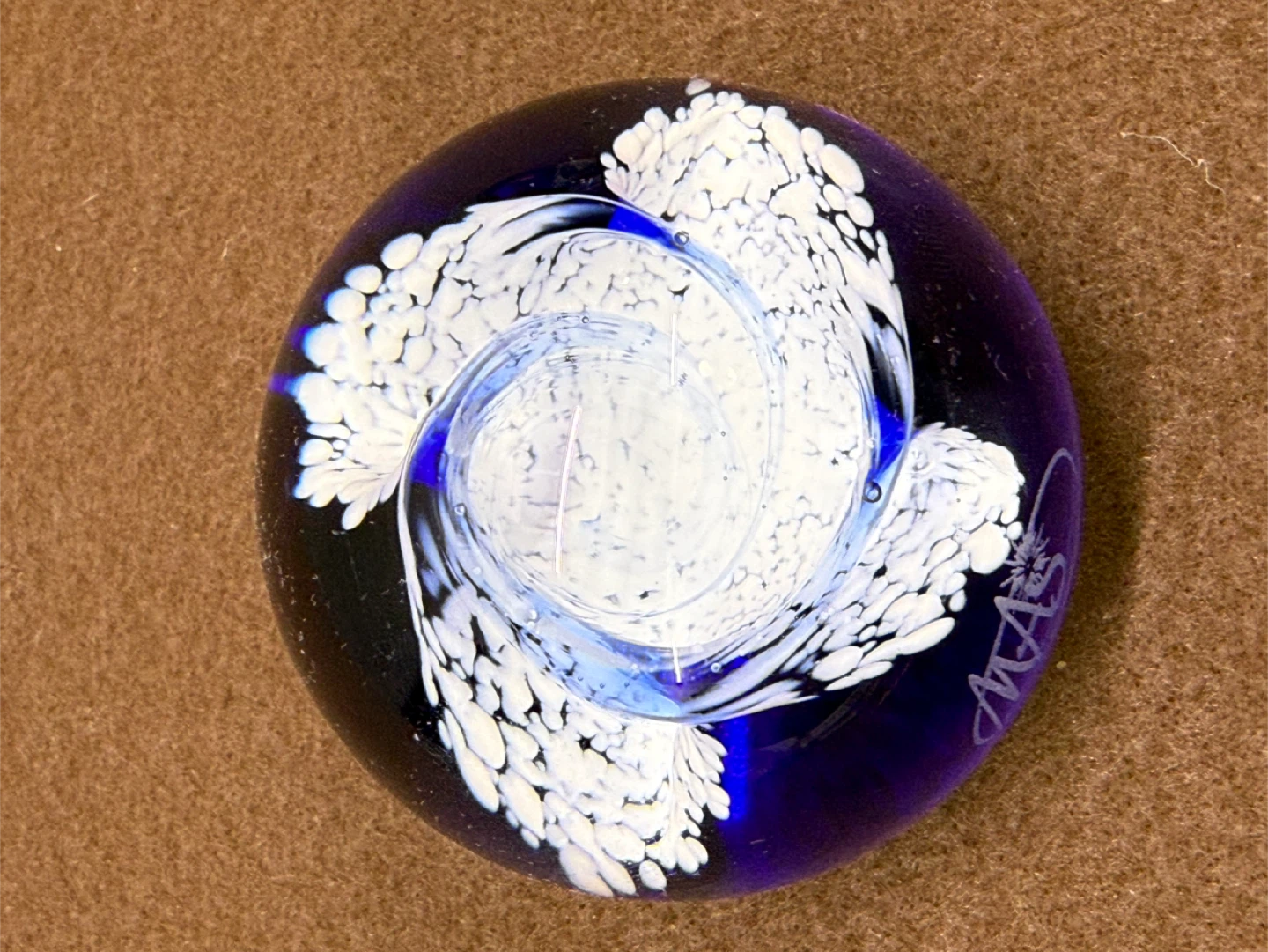 Caithness Scotland Blue Art Glass Paperweight - photo 2