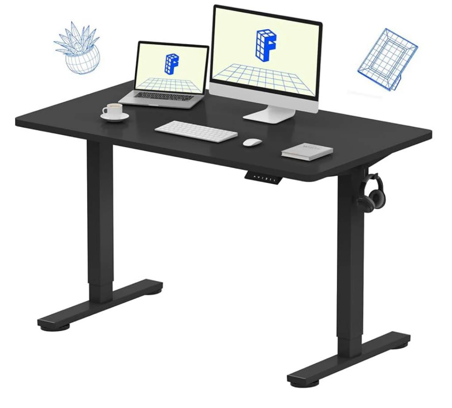 EN1 Standing Desk 48” x 24” – Electric Height Adjustable