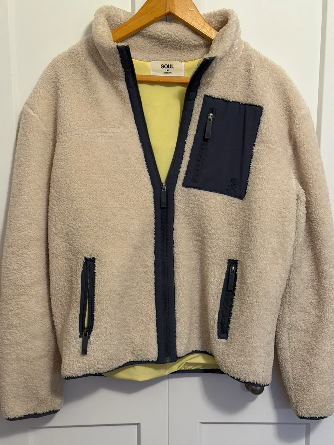 Soul Fleece Zip-Up Jacket - Cream - Size M