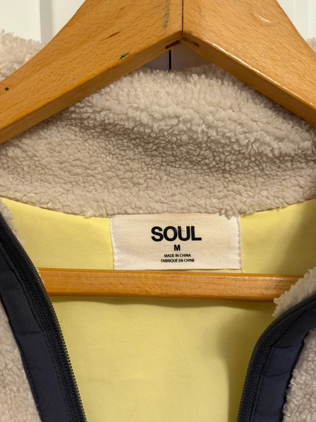 Soul Fleece Zip-Up Jacket - Cream - Size M - photo 2