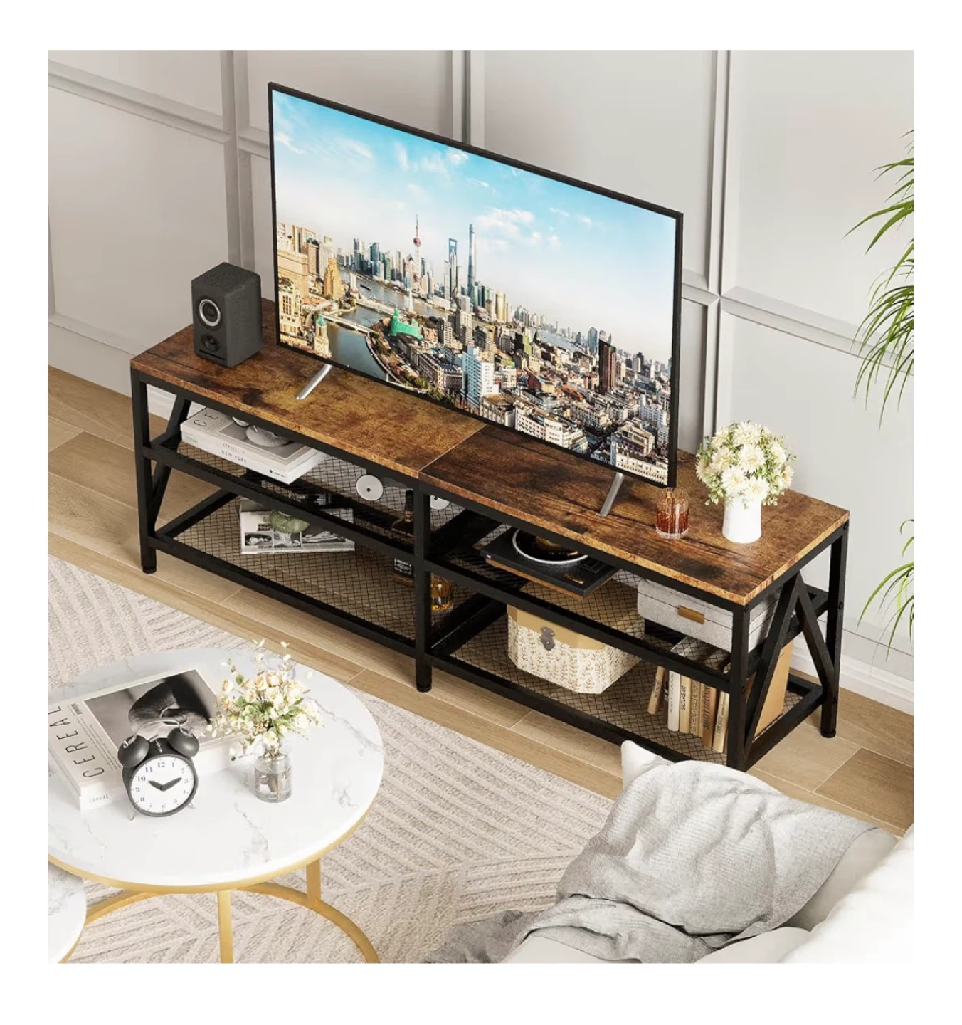 Industrial Style TV Stand for TVs up to 70 inches