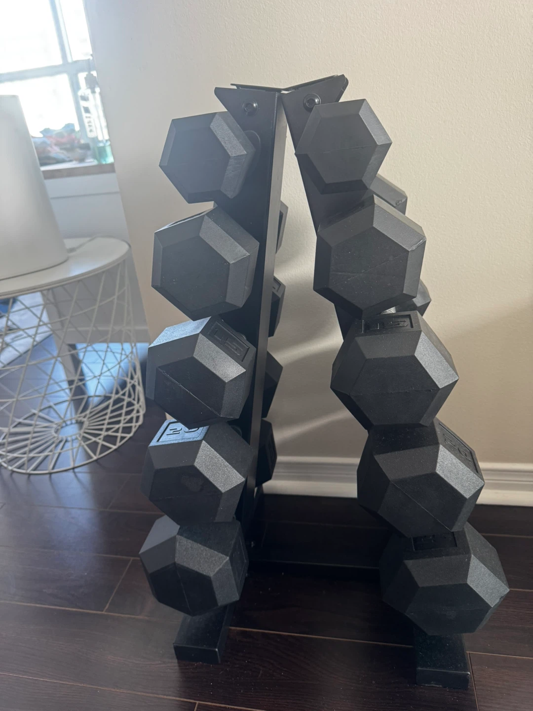 Hex Dumbbell Set with Rack