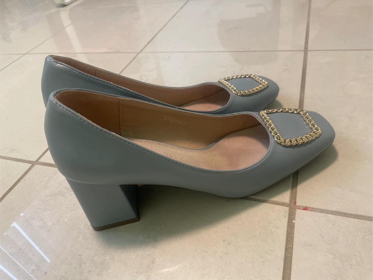 Light Blue Block Heel Shoes - photo 4