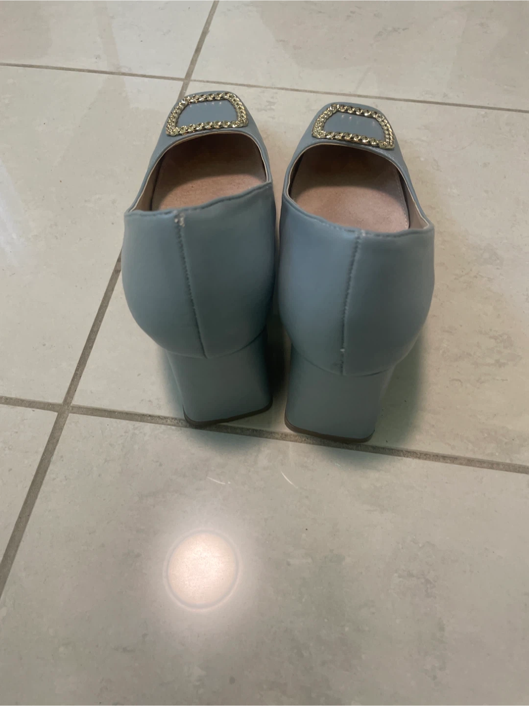 Light Blue Block Heel Shoes - photo 2