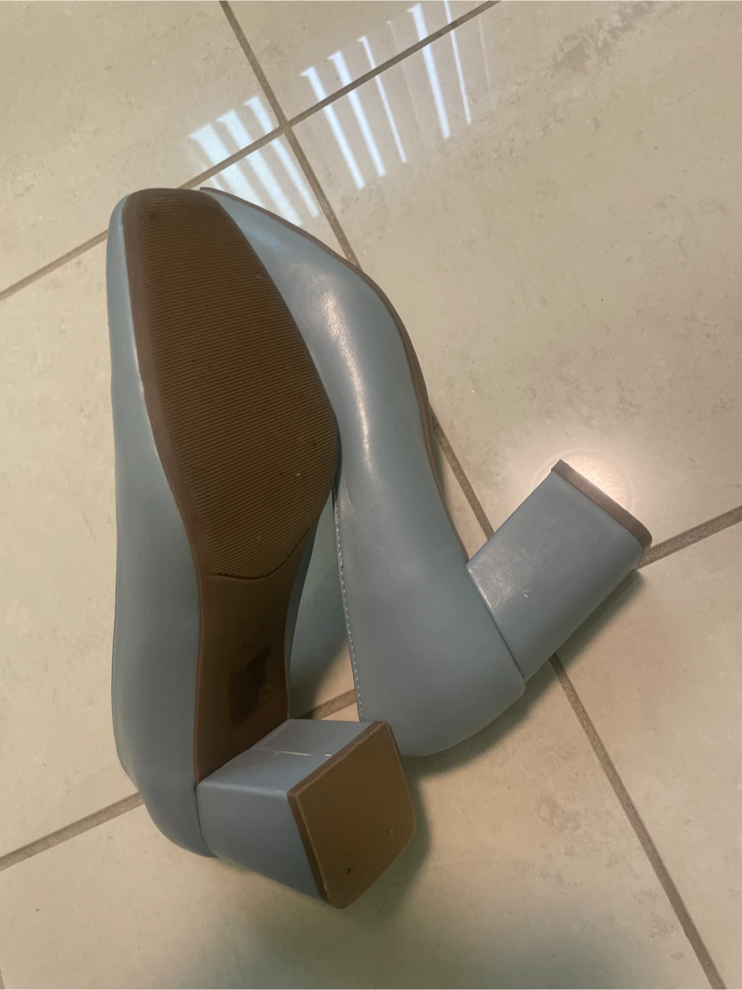 Light Blue Block Heel Shoes - photo 3