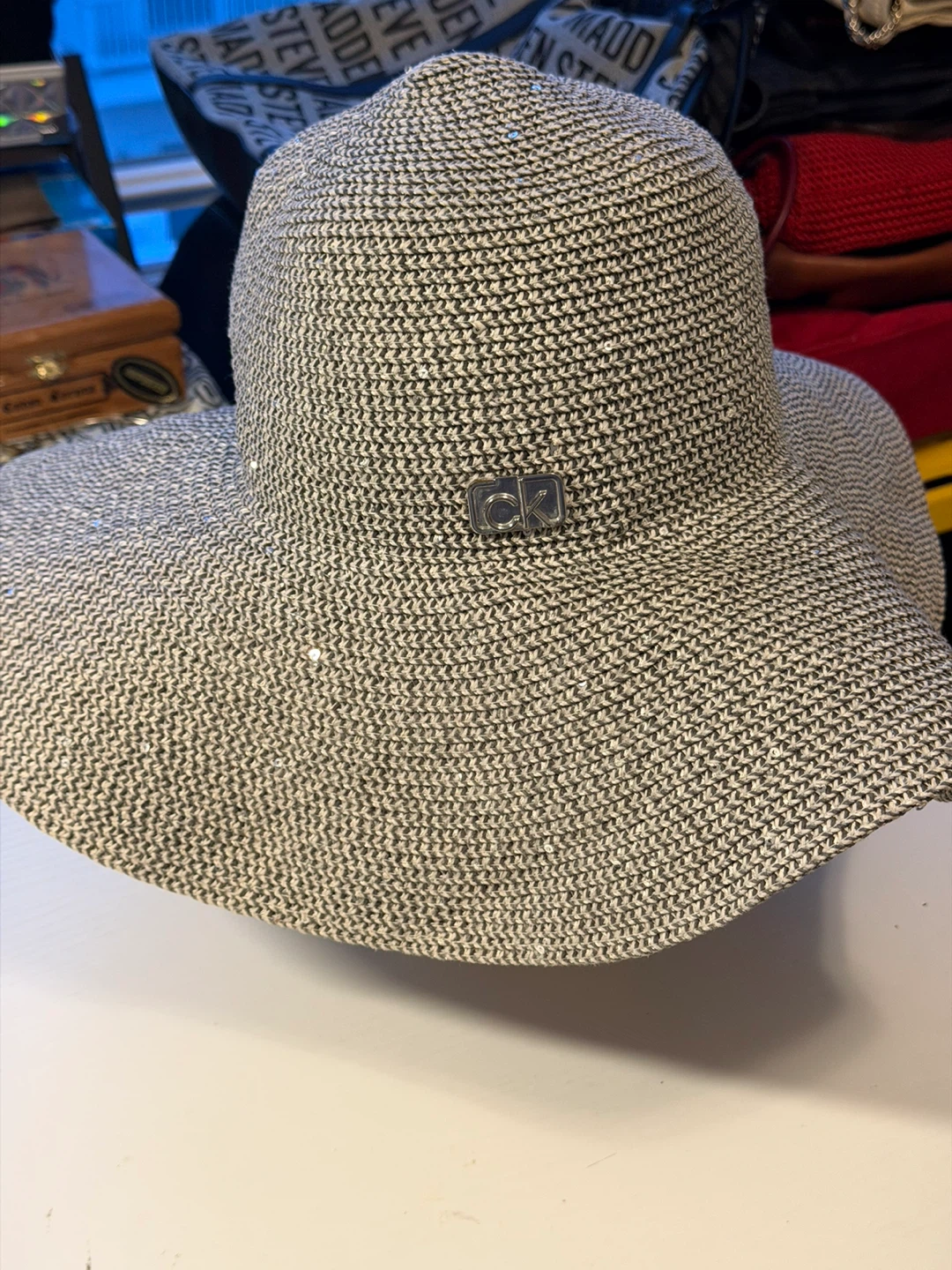 CK Hat grey color