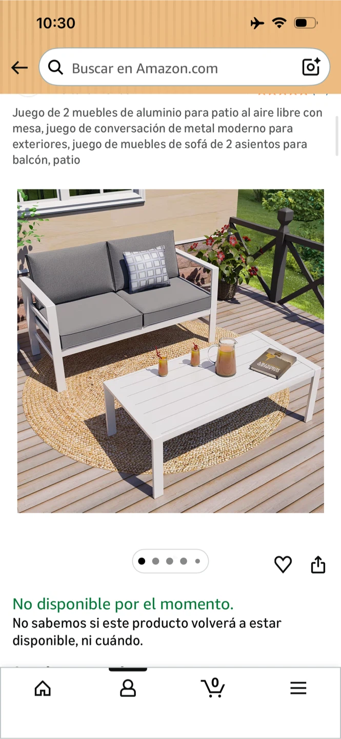 Modern Patio Furniture Set - 2 Seater Sofa and Coffee Table