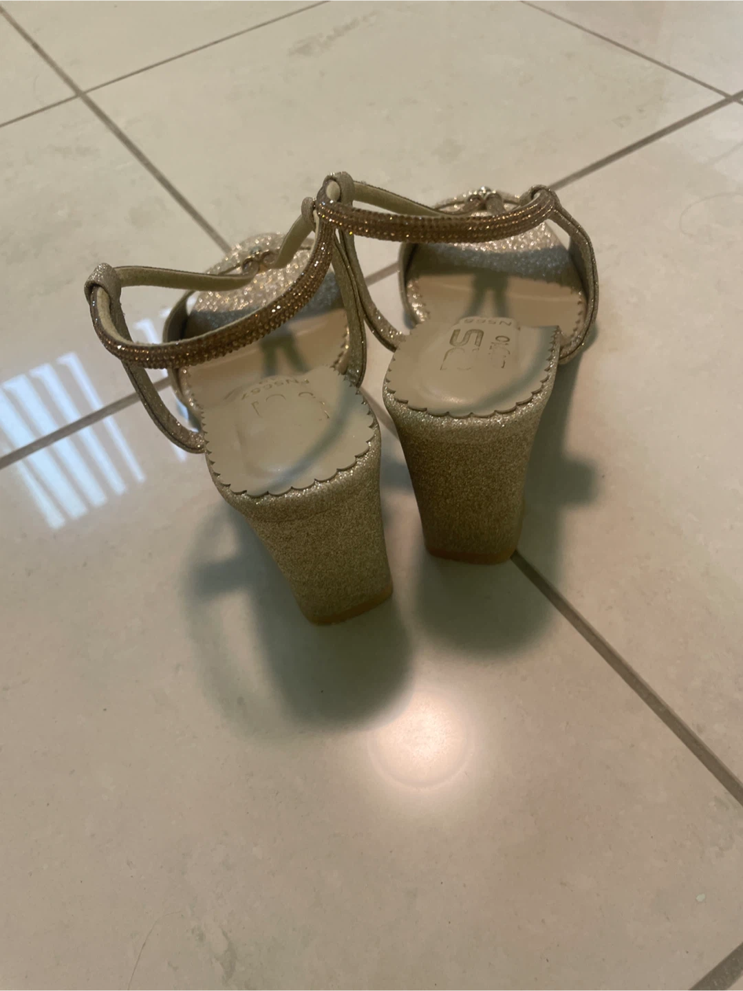 Sparkly Gold Wedge Heels Size 39 - photo 3
