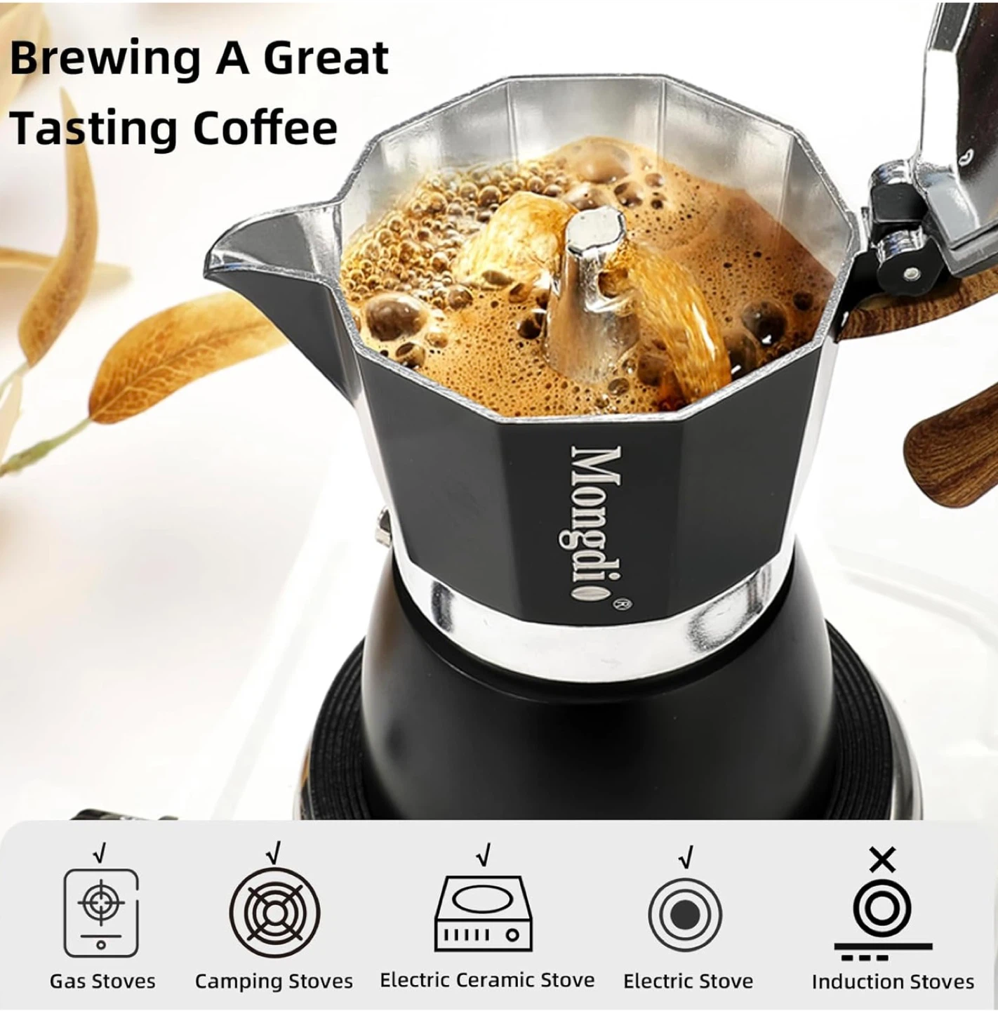 Mongdio 3 Cup Moka Pot Coffee Maker - photo 3