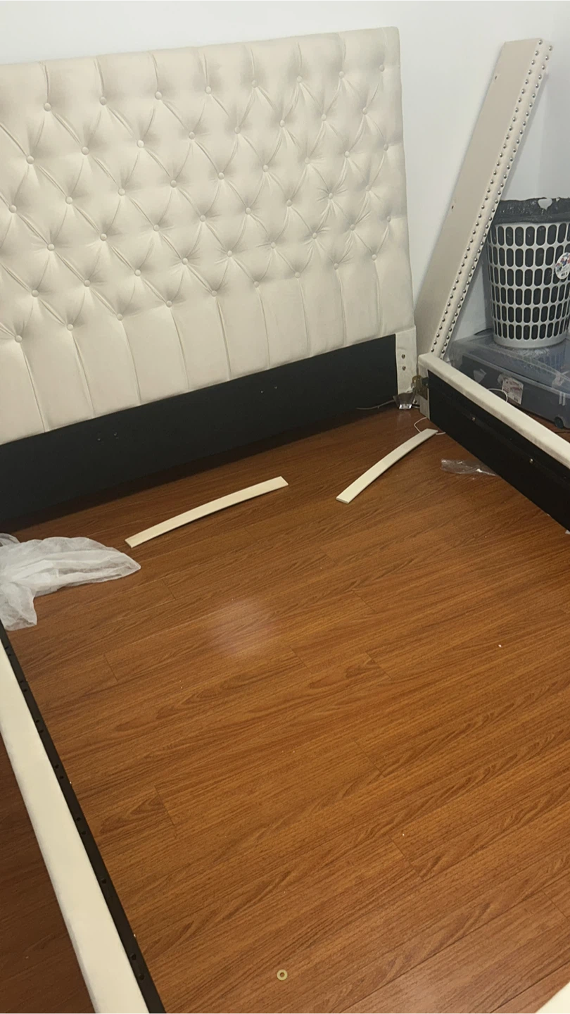 White Velvet King Bed Frame