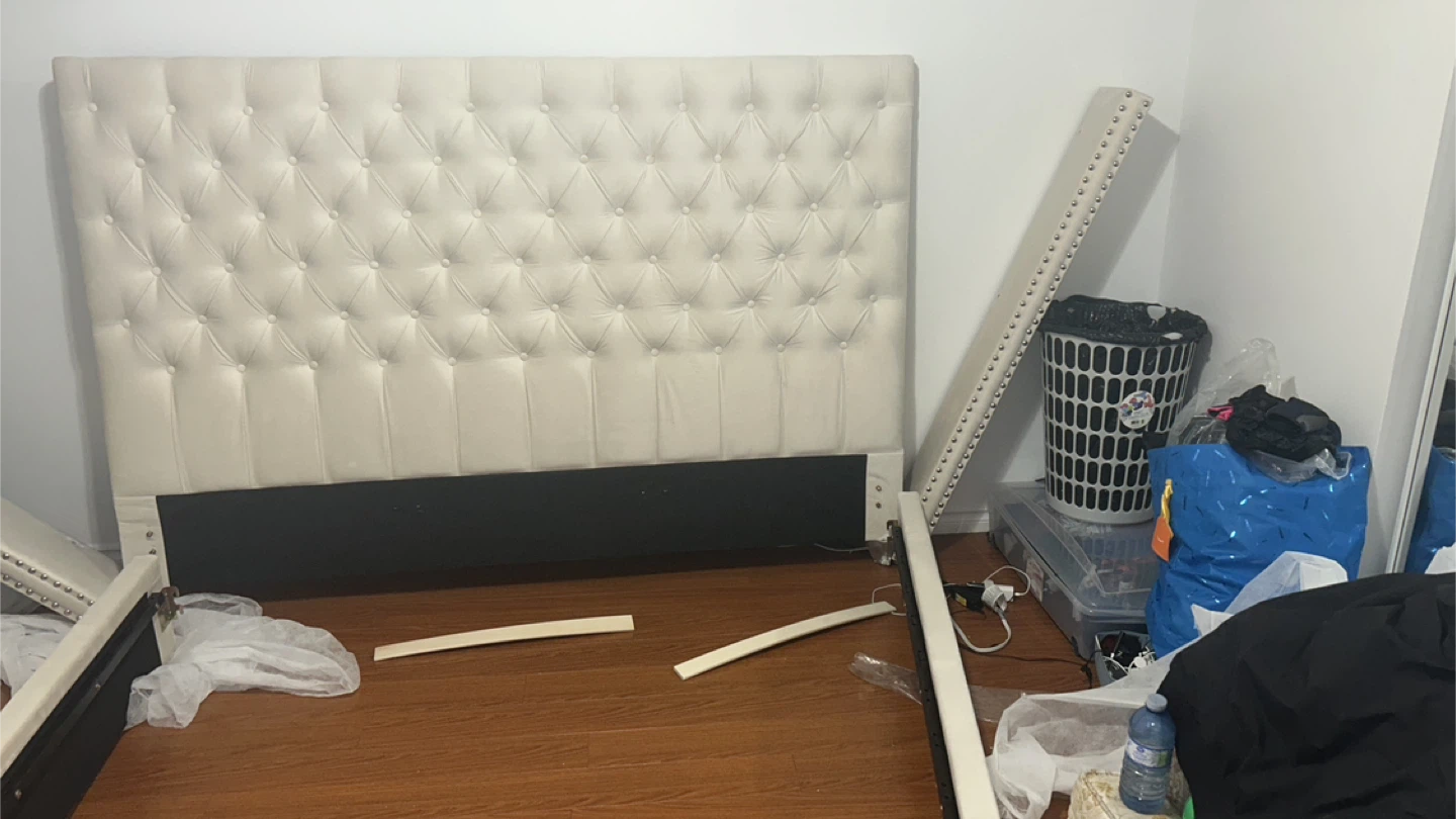 White Velvet King Bed Frame - photo 2