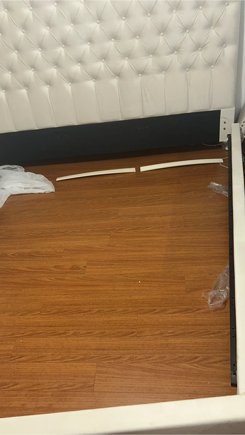 White Velvet King Bed Frame - photo 4