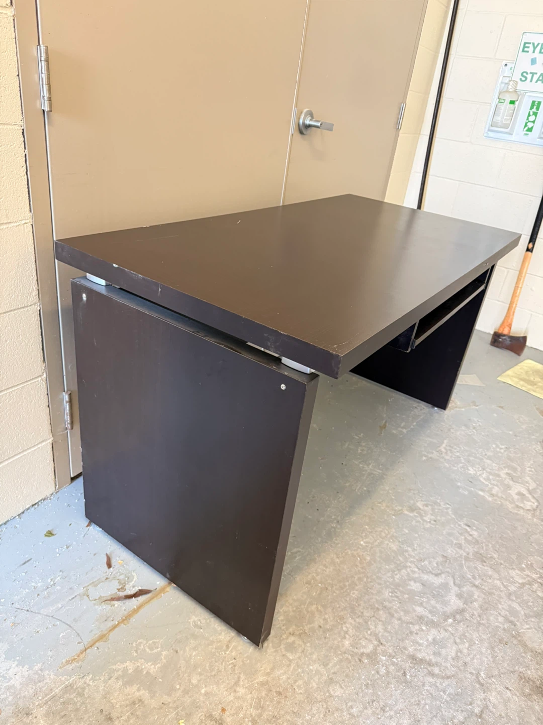 Dark Brown Desk with Keyboard Tray - photo 4