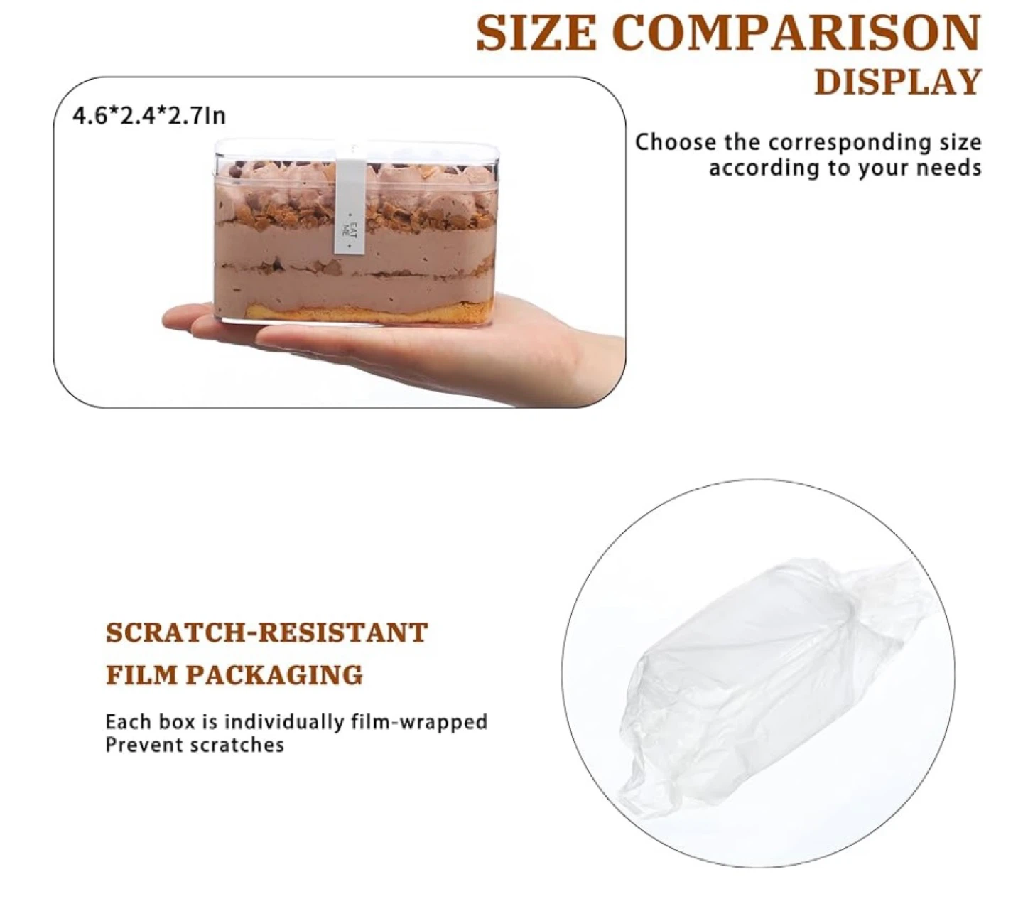 Clear Plastic Dessert Containers with Lids - 50 pack - photo 3