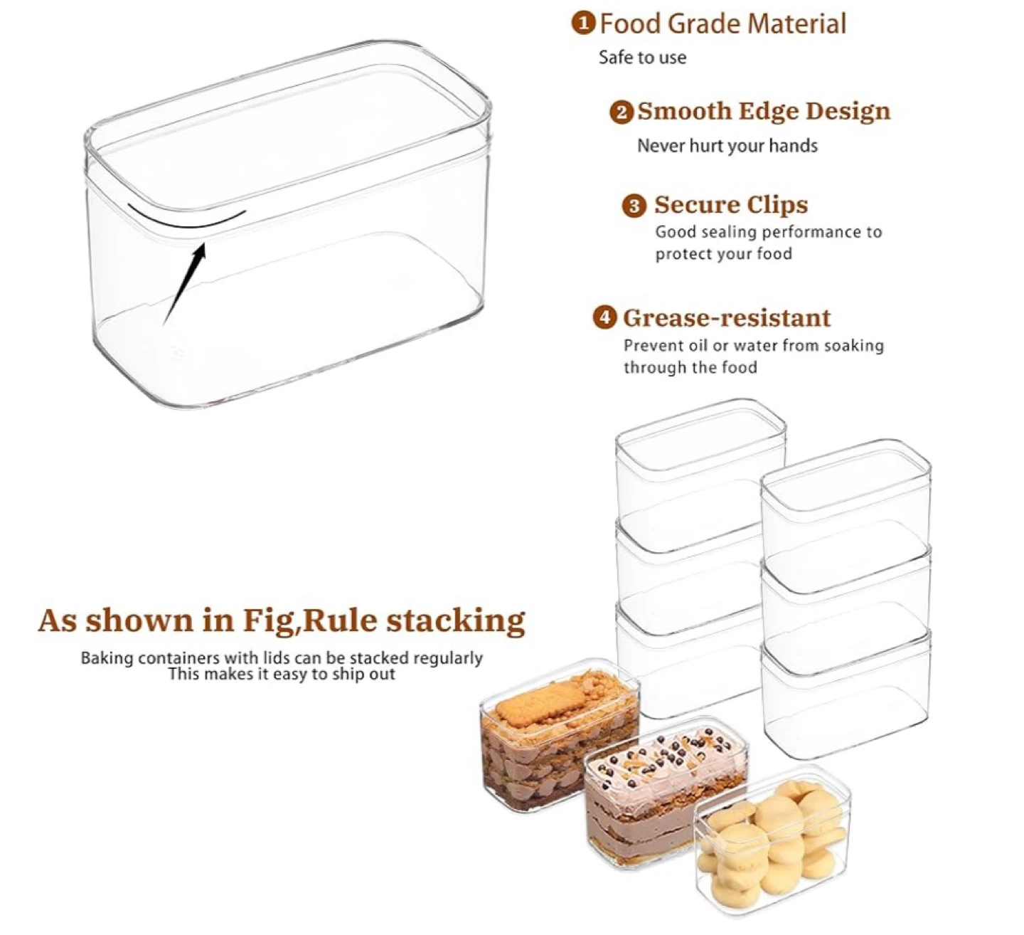 Clear Plastic Dessert Containers with Lids - 50 pack - photo 5