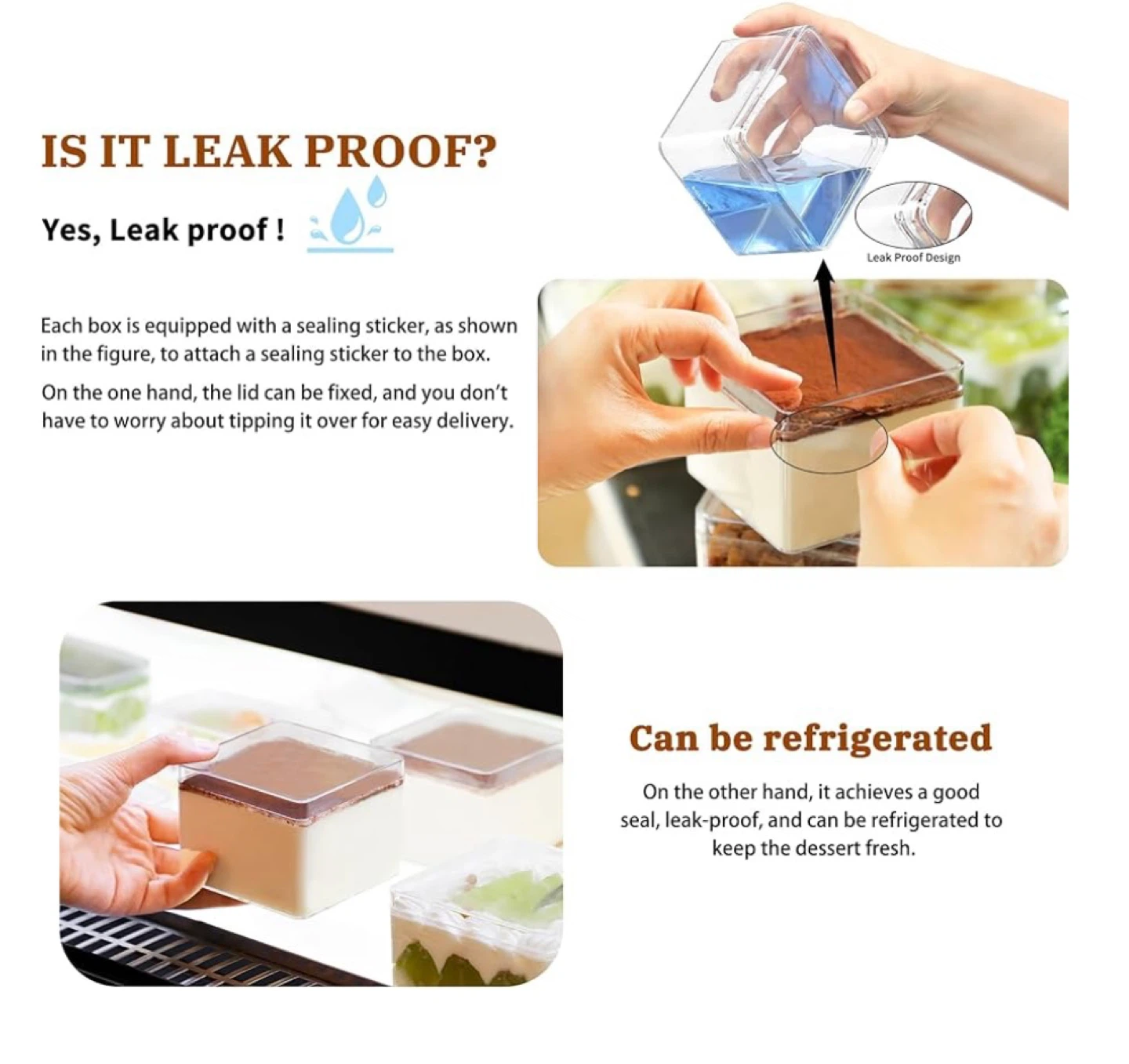 Clear Plastic Dessert Containers with Lids - 50 pack - photo 4