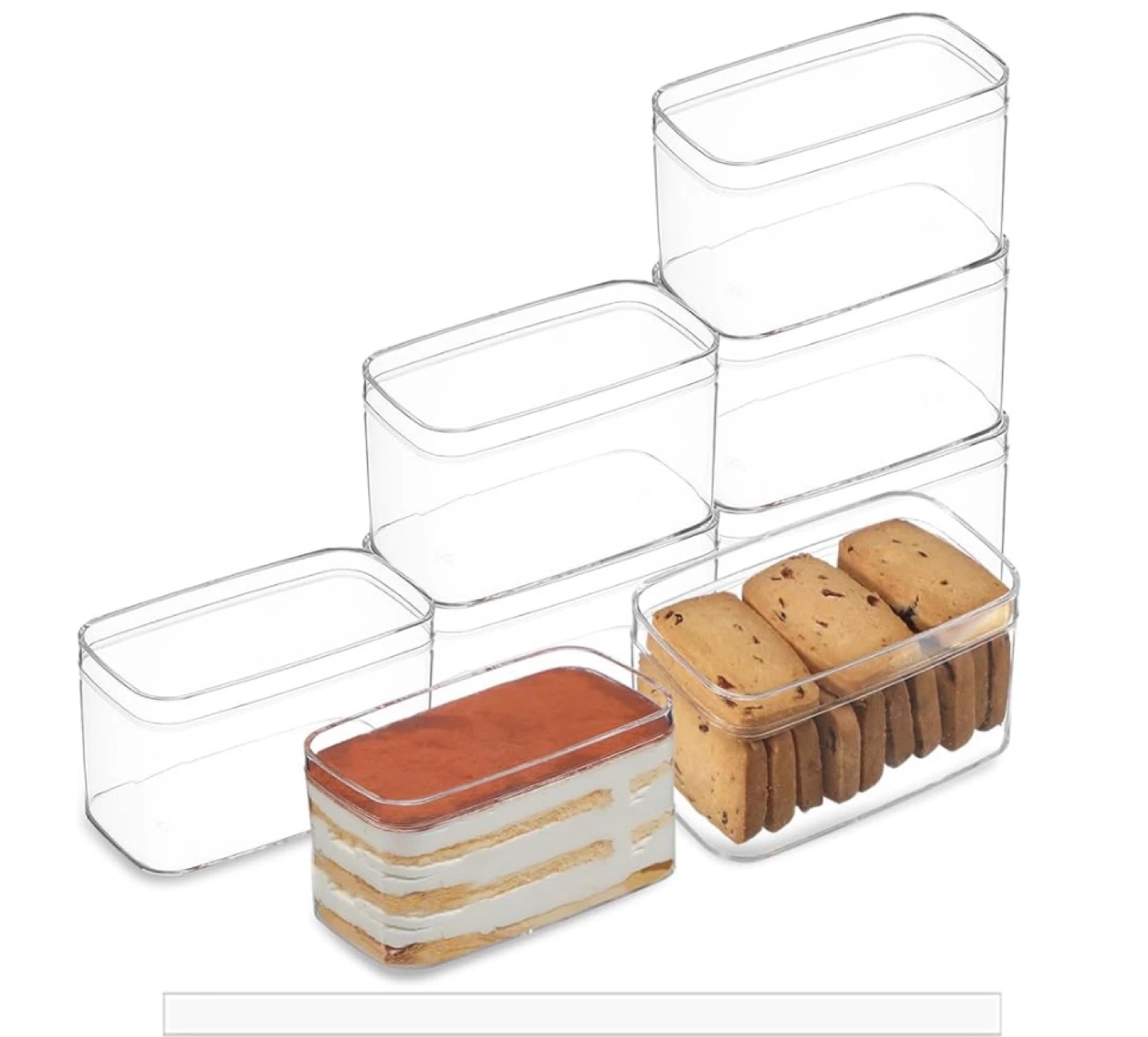 Clear Plastic Dessert Containers with Lids - 50 pack