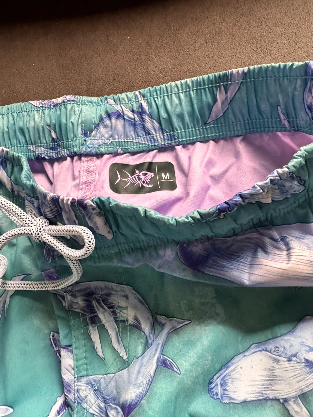 PSYCHO TUNA Swim Trunks Whale & Jellyfish Print Size Medium - photo 5