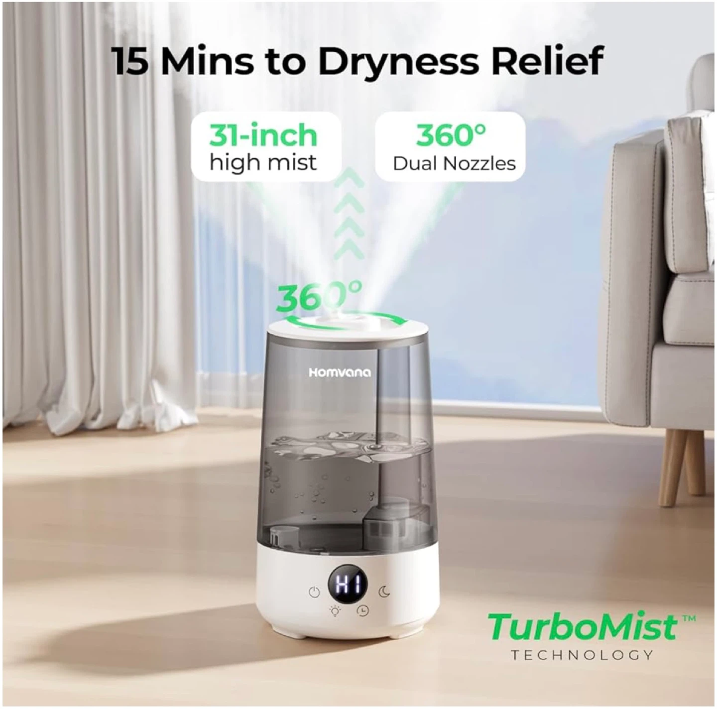 Homvana Humidifier with 4-Day Single Fill - photo 2