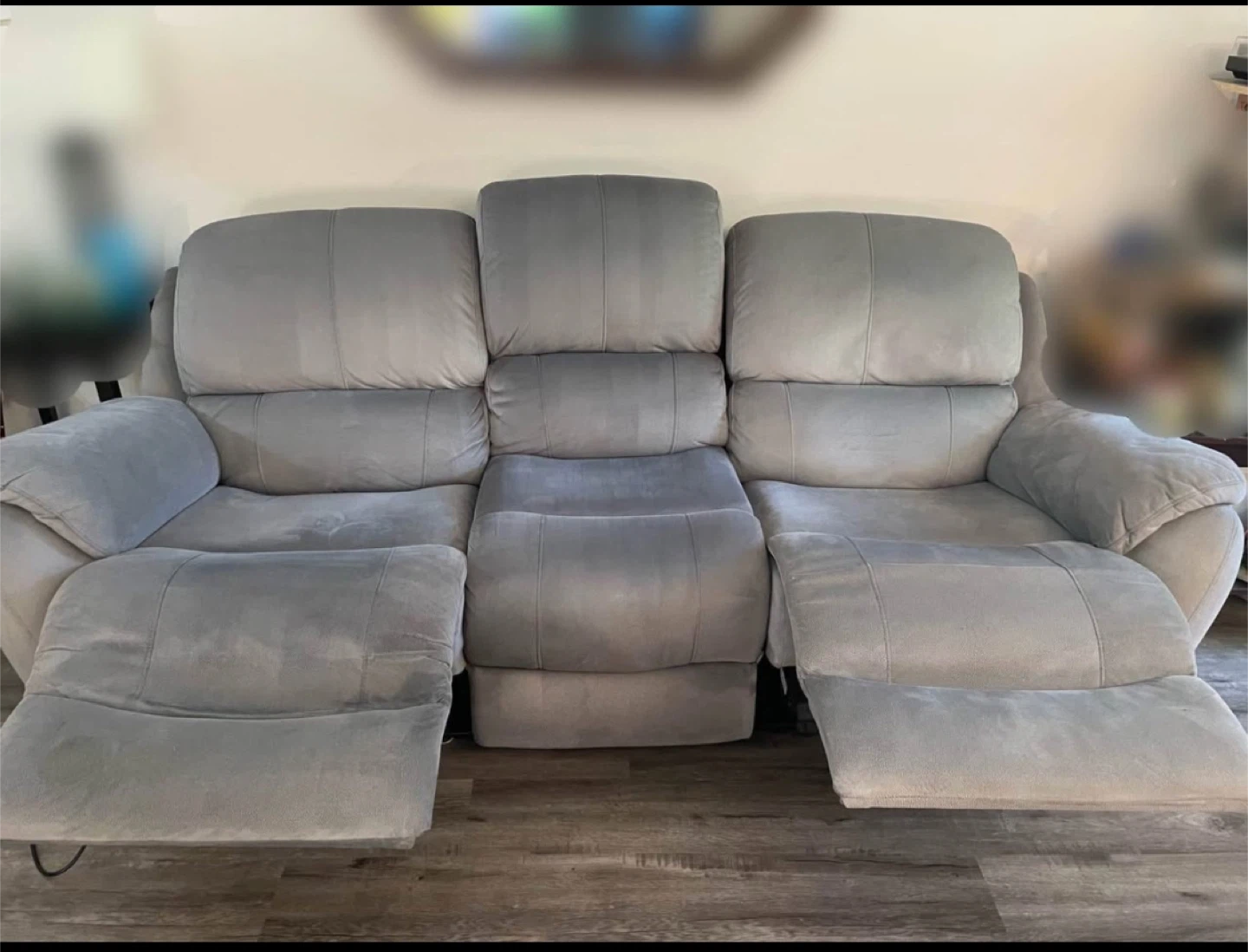 Grey 3-Seater Reclining Sofa - photo 2