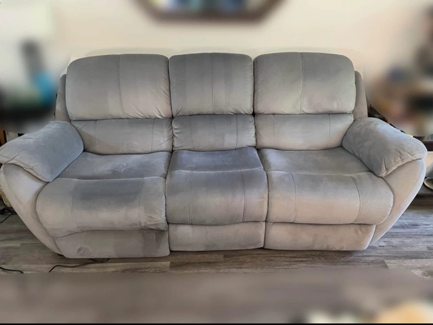 Grey 3-Seater Reclining Sofa