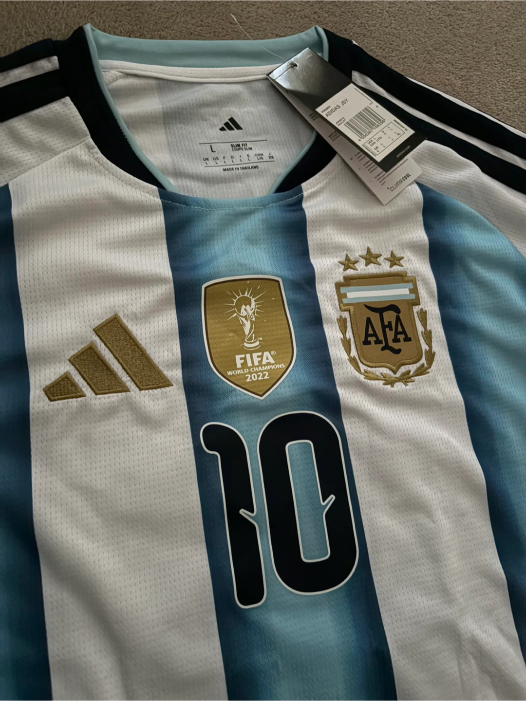 Adidas Argentina Messi 10 Jersey Size L - photo 2