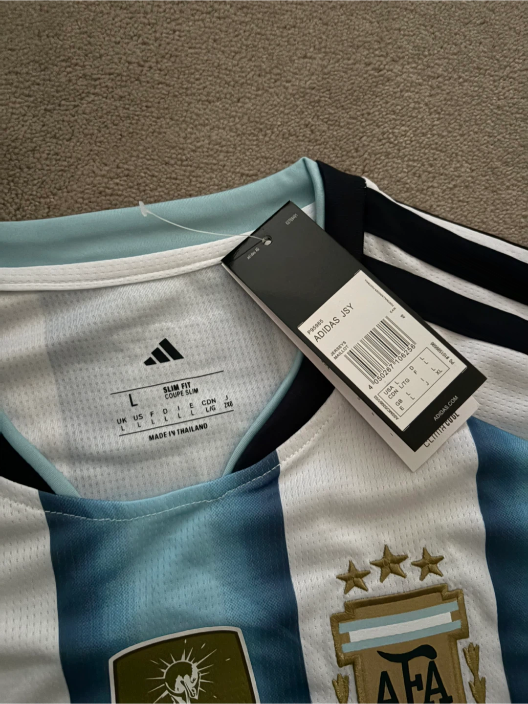 Adidas Argentina Messi 10 Jersey Size L - photo 5