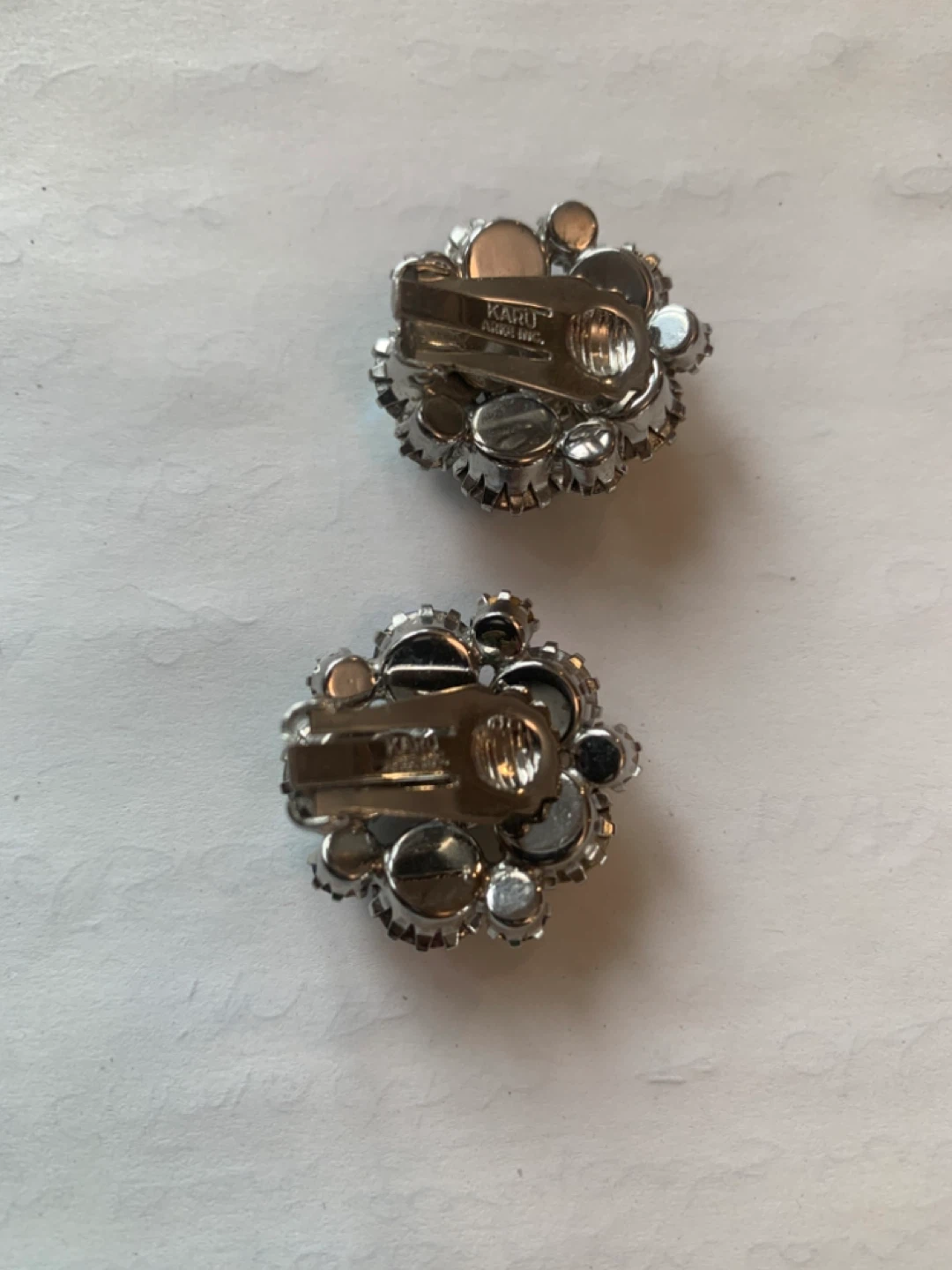 Karu rhinestone cluster clip-on earrings