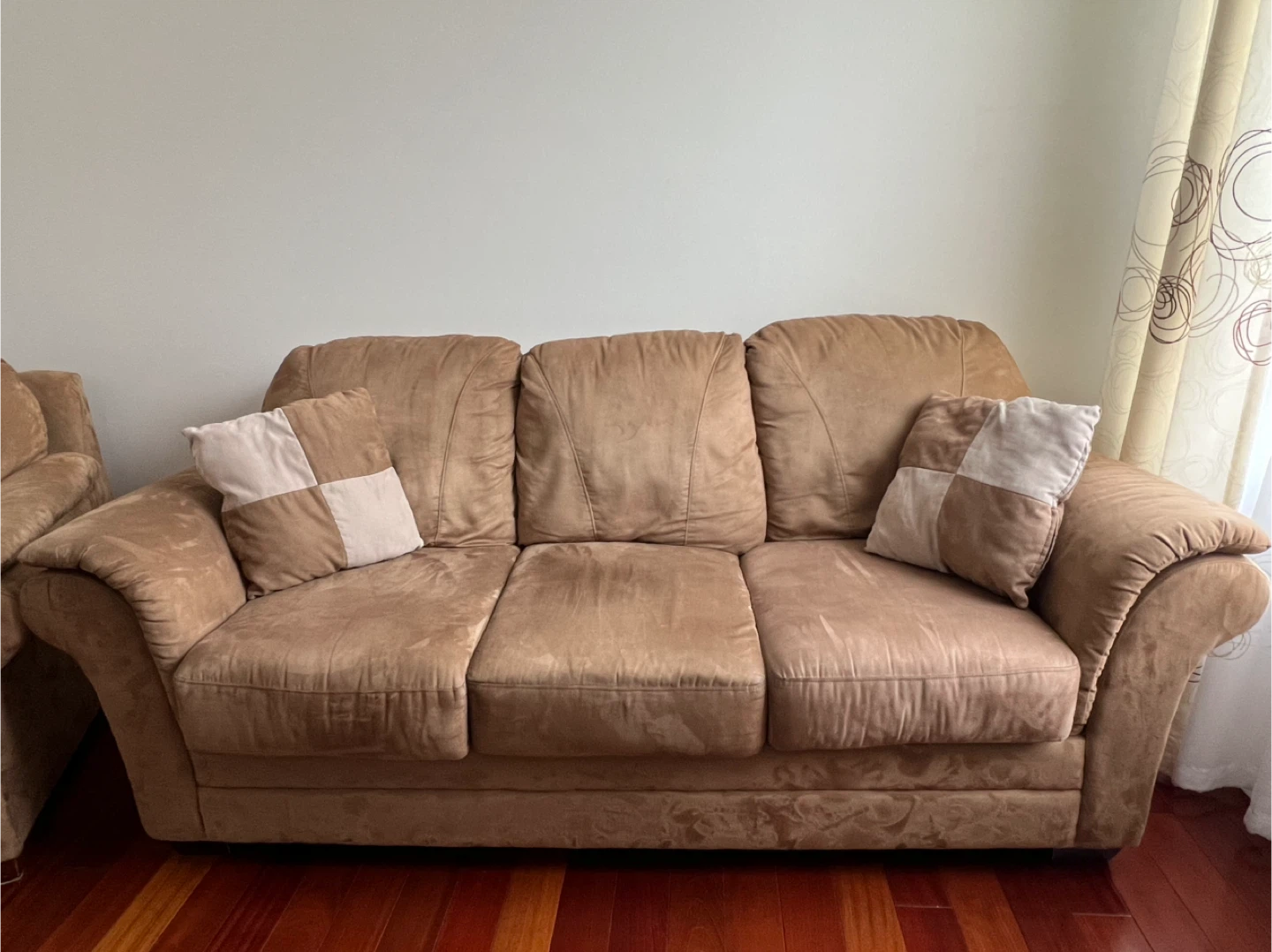 Moving sale-Brown Suede Sofa and Armchair Set - photo 5