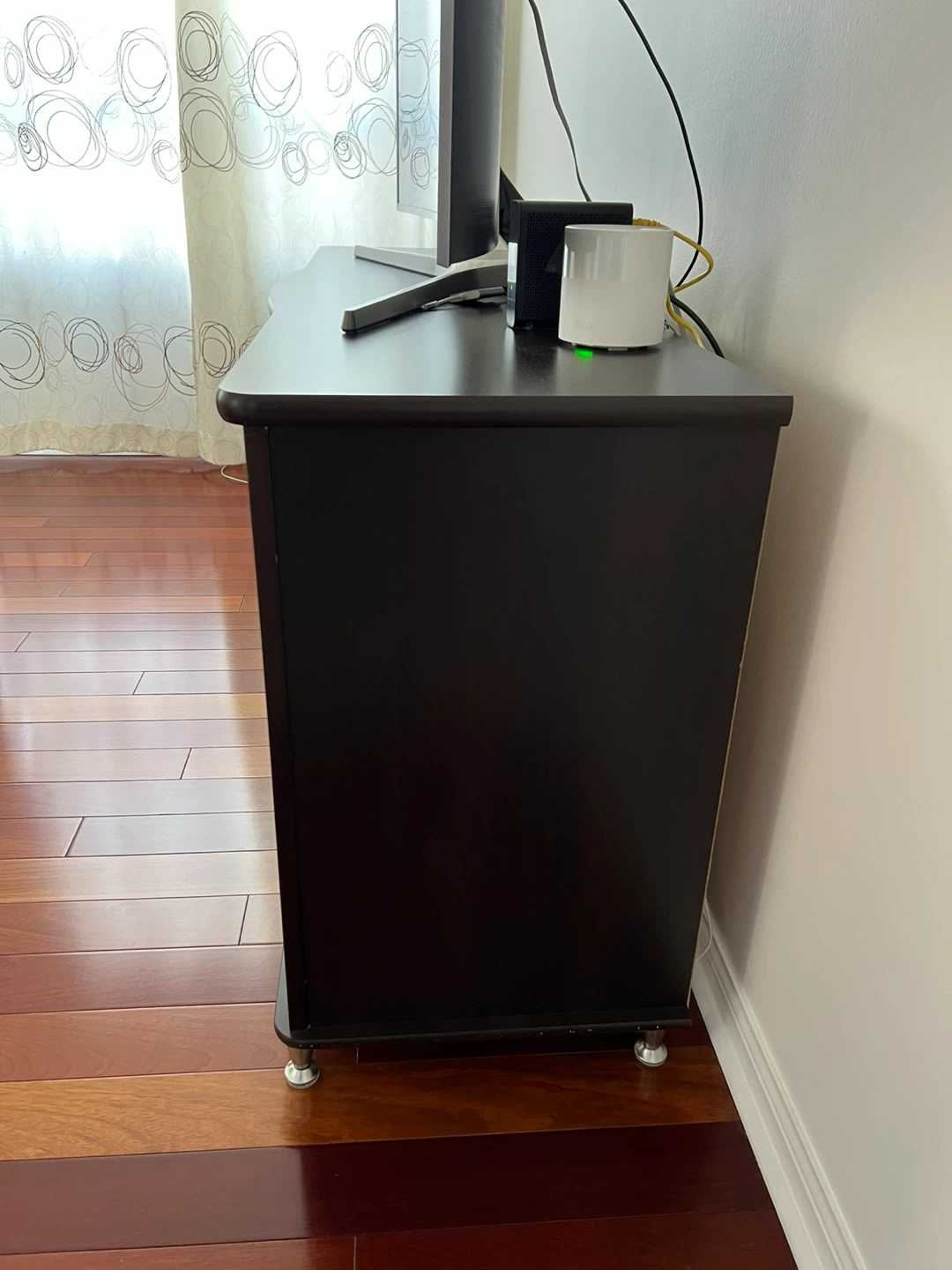 Dark Wood Entertainment Unit with Glass Doors - photo 2